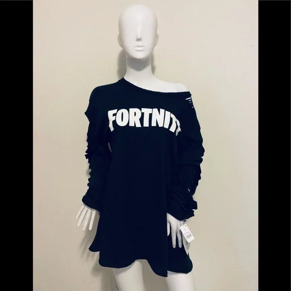 FORTNITE RIPPED DETAIL TSHIRT DRESS - Picture 6 of 16